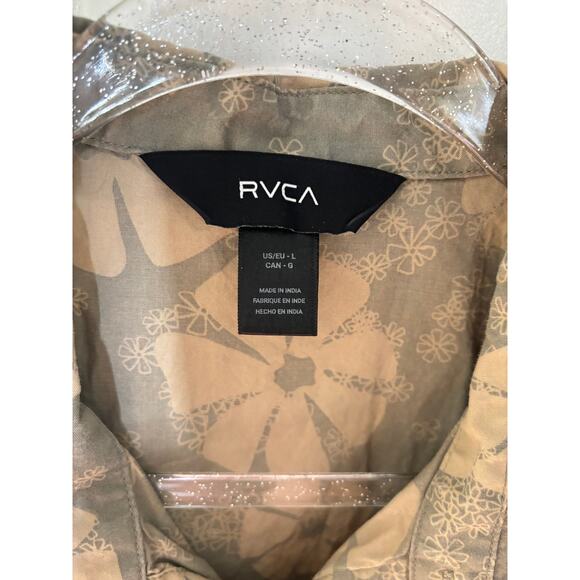RVCA Floral Button-Up Shirt - Khaki/Green - Men's Large - Short Sleeve - Picture 3 of 3